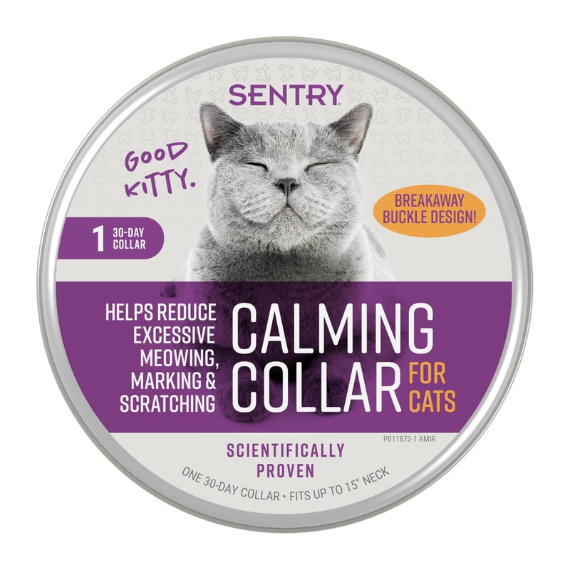 Sentry Calming Collar for Cats, Long-Lasting Pheromone Collar Helps Calm Cats for 30 Days, Reduces Stress, Anxiety, Loud Noises and Separation, 1 Count - Image 1