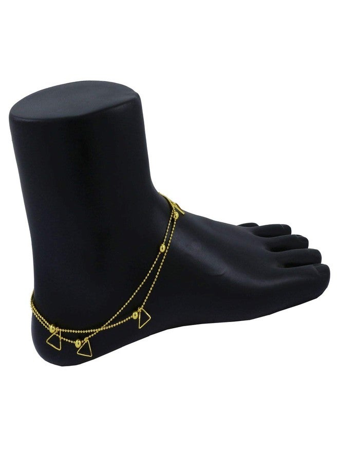 ZIVOM® Geometric Indo Western Dainty Delicate Charms Single Leg Anklet Payal For Women Girls - Image 3