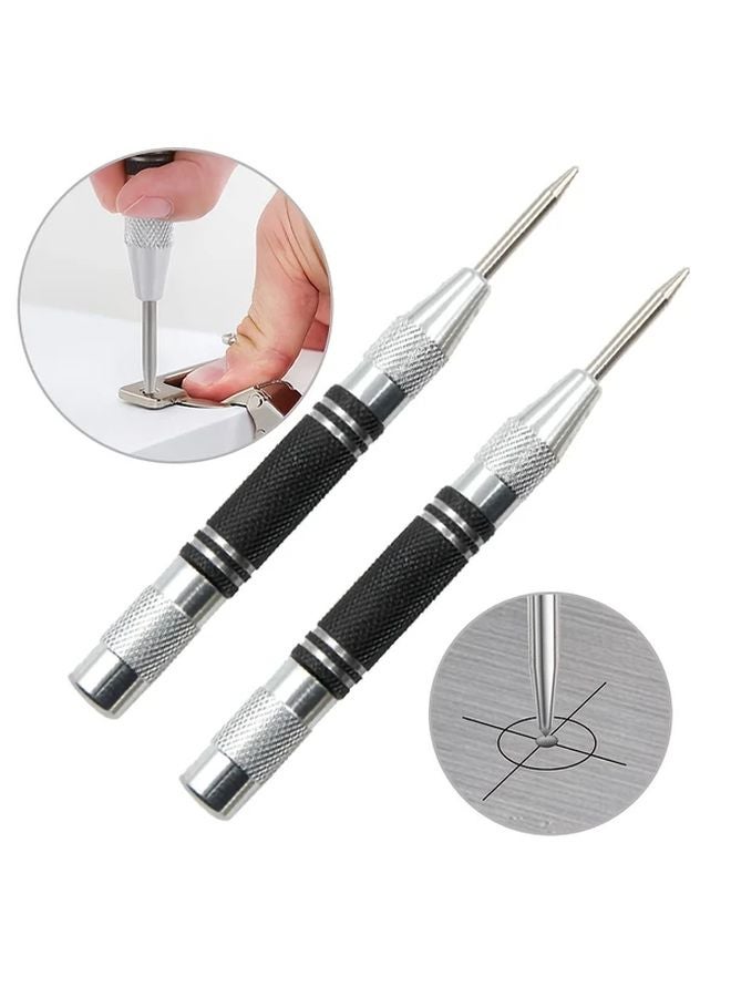 2pcs Automatic Center Punch Tool Adjustable Spring Locator for Woodworking Metal Drilling - Image 2