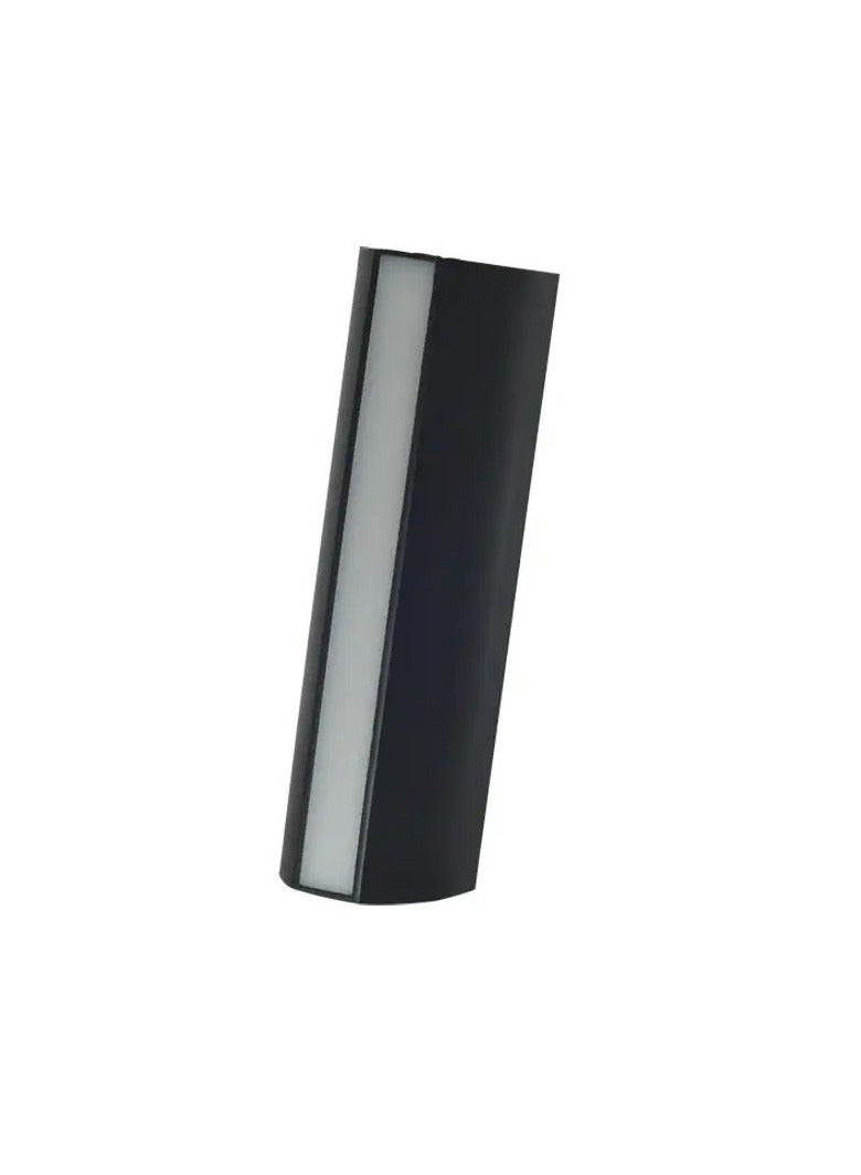 Modern plastic indoor and outdoor LED wall lamp with up, down and front lighting in the shape of a ruler, energy efficiency 10 watts - 3000 Kelvin black - Image 1