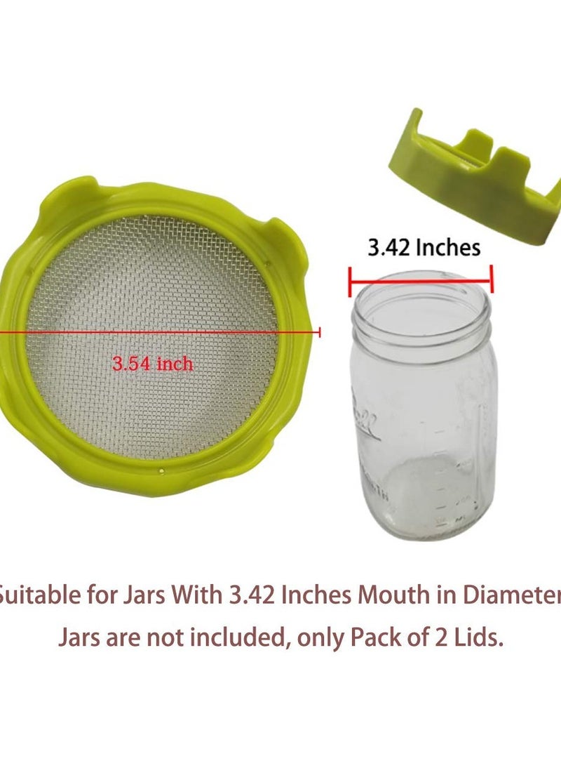 Zikra Sprouting lids, Plastic Sprout Lid with Stainless Steel Screen for Wide Mouth Jars, Germination Kit Sprouter Sprout Maker with Stand Water Tray - Image 2
