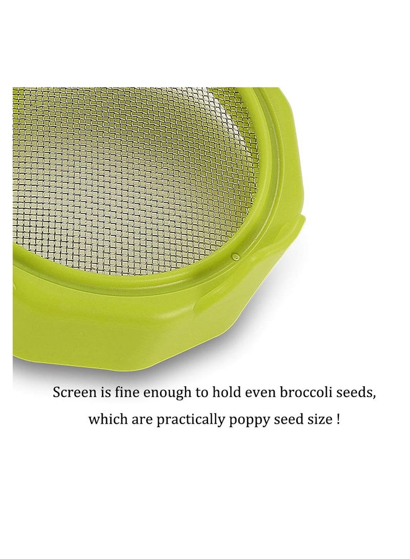 Zikra Sprouting lids, Plastic Sprout Lid with Stainless Steel Screen for Wide Mouth Jars, Germination Kit Sprouter Sprout Maker with Stand Water Tray - Image 5