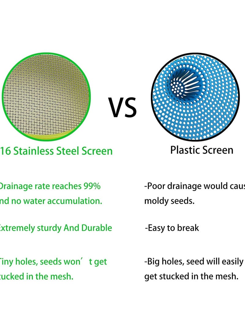 Zikra Sprouting lids, Plastic Sprout Lid with Stainless Steel Screen for Wide Mouth Jars, Germination Kit Sprouter Sprout Maker with Stand Water Tray - Image 4