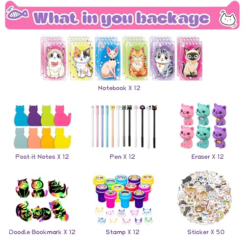 DMIGHT Cat Party Favors Cat Themed Party Supplies Goodie Bag Stuffers Fillers for PET Party Classroom School Reward Gift Prizes Goodie Bags Stuffers Visit the Store - Image 5