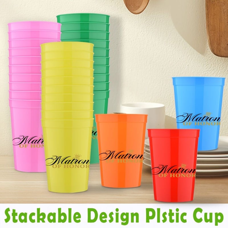 10 Pcs 12 Oz 350 Ml Pink Customizable Plastic Stadium Cup Reusable Large Drink Tumbler For Party Birthday Picnic Sports Event Wedding Gift - Image 5