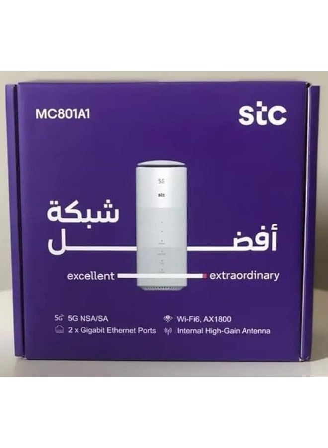 اس تي سي راوتر 5G زد تي اي MC801A1 واي فاي 6، سرعة تصل الى 3600 ميغا بت بالثانية، نانو سيم، يعمل علي جميع الشبكات أبيض أبيض - Image 5