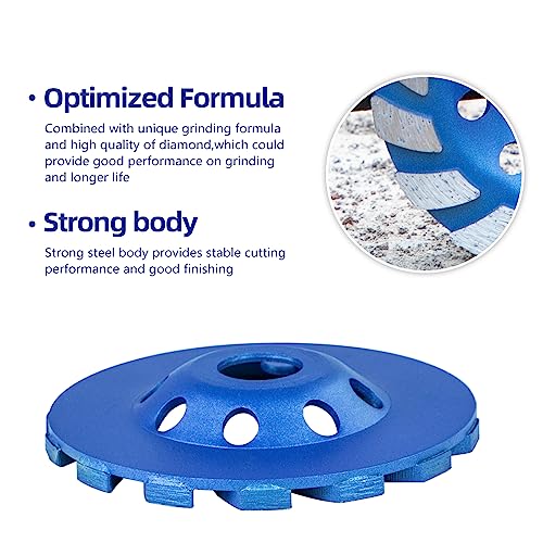 SALI Diamond Concrete Grinding Wheel 4 1/2 inch for Polishing and Cleaning Stone Concrete Surface, Cement, Marble, Rock, Granite, and Thinset Removing, Angle Grinder Segment Wheels Cup 115 * 22.2MM - Image 5