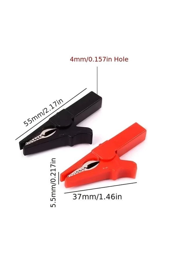 5Red5Black IIC SERIAL Insulated Safety Test Clips 4mm Banana Plug to Alligator Clip Adapters Durable Copper Material for Multimeter Probes - Image 3