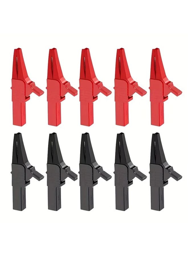 5Red5Black IIC SERIAL Insulated Safety Test Clips 4mm Banana Plug to Alligator Clip Adapters Durable Copper Material for Multimeter Probes - Image 1