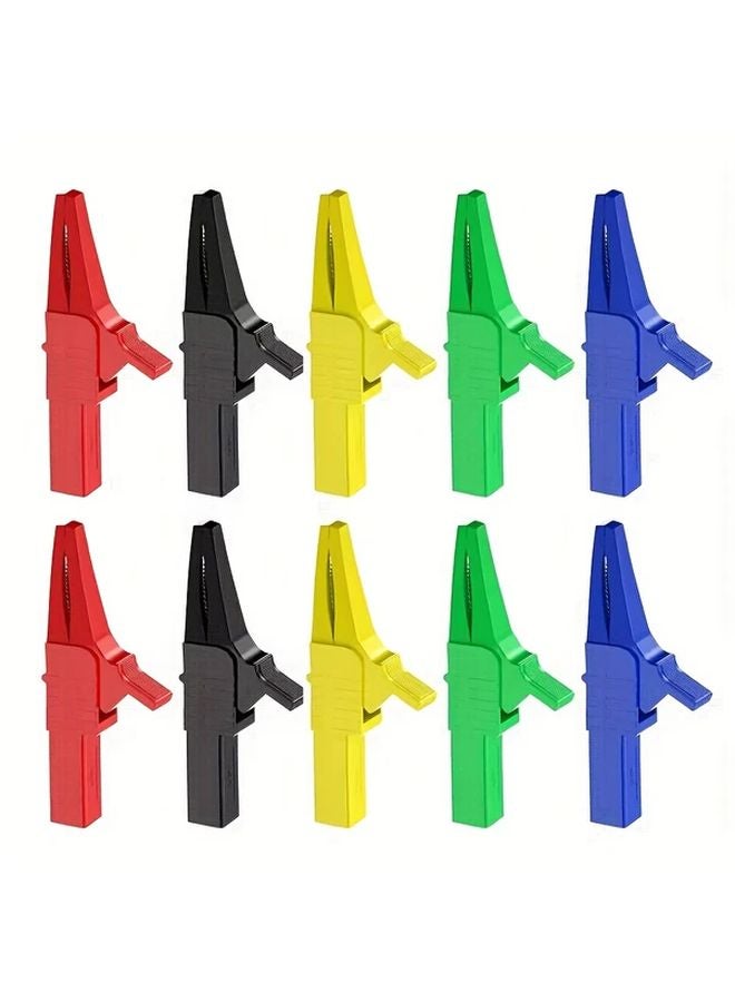 5Red5Black IIC SERIAL Insulated Safety Test Clips 4mm Banana Plug to Alligator Clip Adapters Durable Copper Material for Multimeter Probes - Image 2