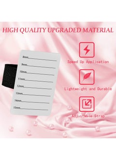 Patelai Patelai 4 Pieces Lash Holder Eyelash Extension Hand Pallet Tray Tools with Adjustable Wrist Strap Adjustable Lash Tray Strip Palette One Size Fits Most Eyelash Extension Holder (8-15 mm Pattern)  - Image 3