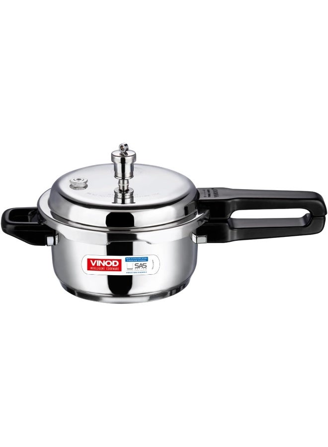 VINOD 3Liters 3 Litre Stainless Steel Pressure Cooker Outer Lid | Sandwich Bottom for Even Heating | ISI & CE Certified | Ultra Hygienic & Durable | Gasket Release System | Induction & Gas Compatible silver - Image 1