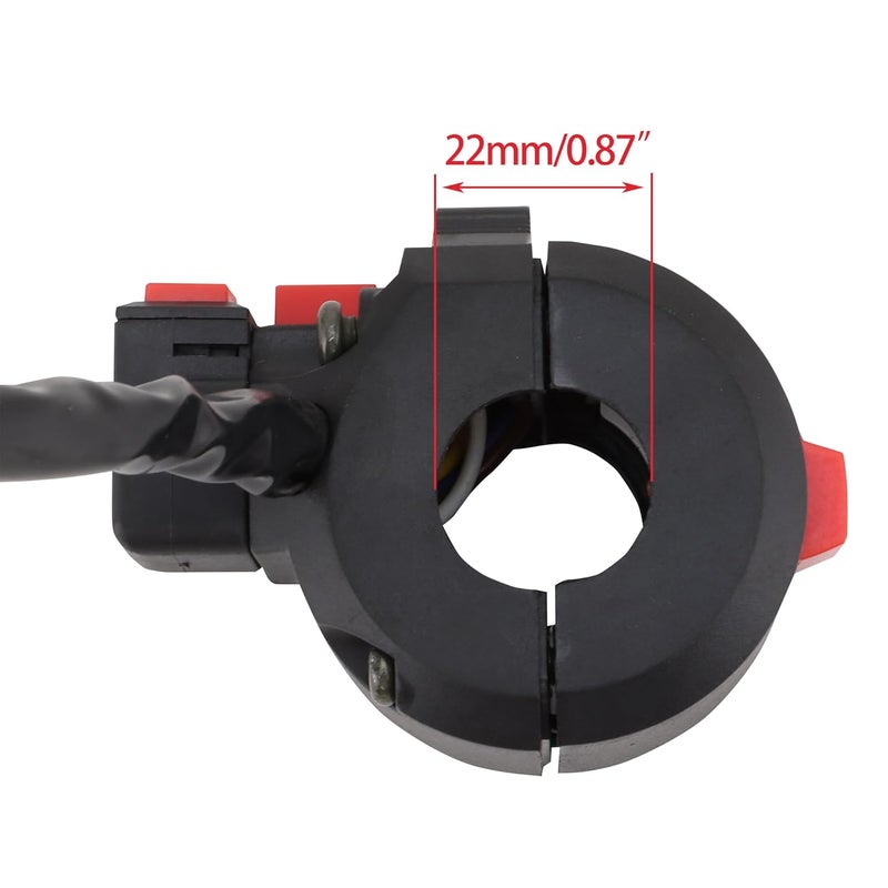 WOOSTAR 7/8" 22mm Handlebar 4 Function Right Start Switch with Horn Button for ATV and Motorcycle - Image 2