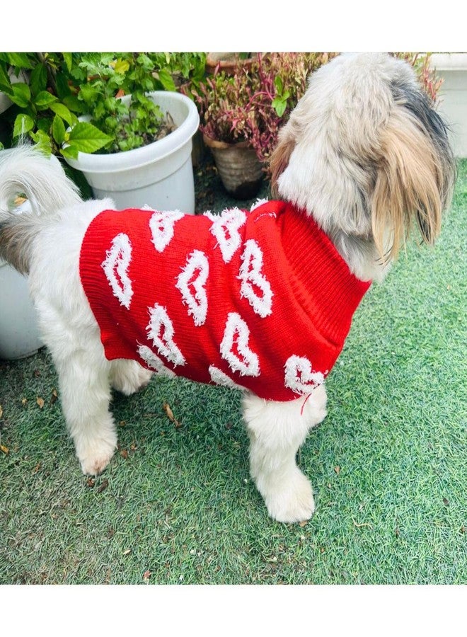 Lulala Turtleneck Dog Sweater - Winter Dog Clothes for Small Dogs, Pet Pullover Jumper with Leash Hole (Red-22 Inch) - Image 2