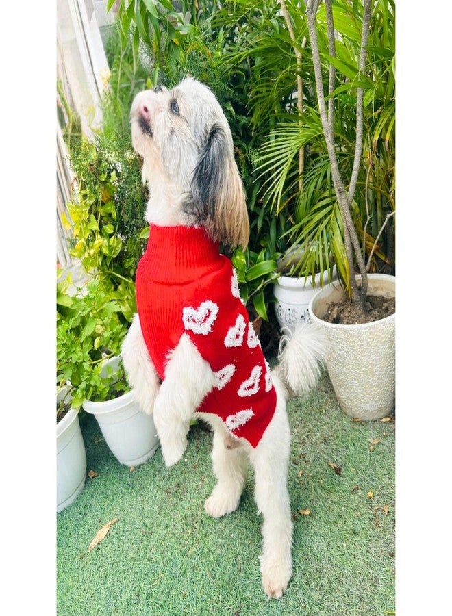Lulala Turtleneck Dog Sweater - Winter Dog Clothes for Small Dogs, Pet Pullover Jumper with Leash Hole (Red-22 Inch) - Image 5