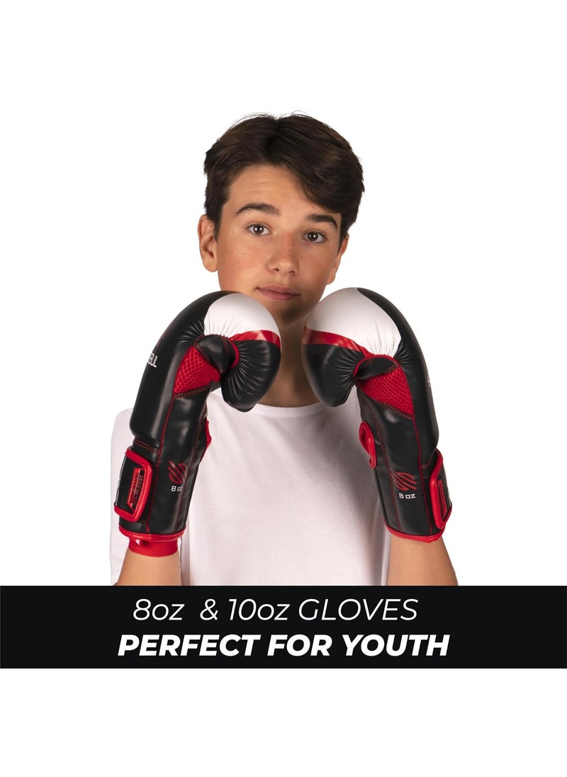 Sanabul  - Essential Gel Boxing Gloves for Men & Women – Pro-Tested Kickboxing, MMA, Muay Thai & Heavy Bag Training Gloves – Shock-Absorbing Gel Padding – Black/Red - Image 1