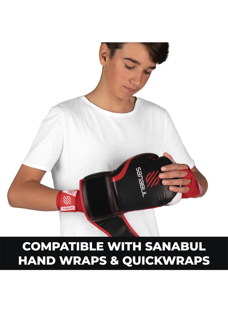 Sanabul  - Essential Gel Boxing Gloves for Men & Women – Pro-Tested Kickboxing, MMA, Muay Thai & Heavy Bag Training Gloves – Shock-Absorbing Gel Padding – Black/Red - Image 1