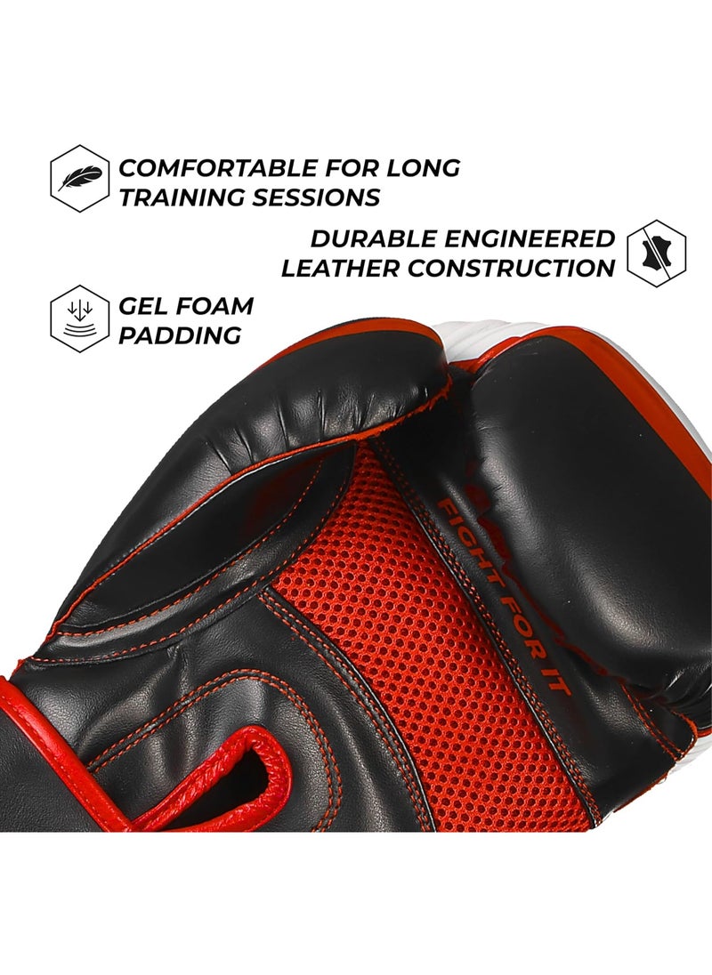Sanabul  - Essential Gel Boxing Gloves for Men & Women – Pro-Tested Kickboxing, MMA, Muay Thai & Heavy Bag Training Gloves – Shock-Absorbing Gel Padding – Black/Red - Image 1