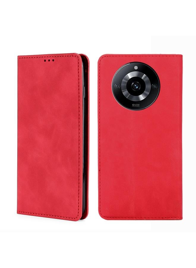 S-TOP Case For Realme 11 5G Skin Feel Magnetic Leather Phone Case - Image 1