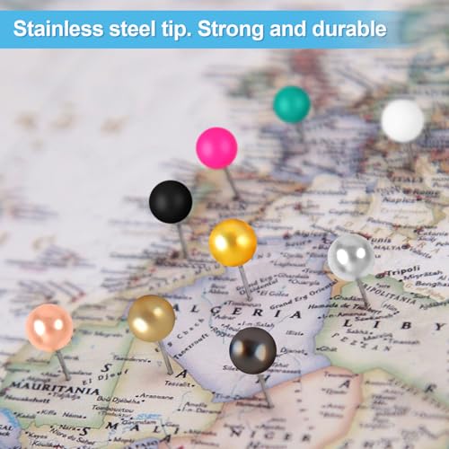 Utron 810 PCS Map Pins, 1/8 Inch Map Tacks, Colored Push Pins, 15 Assorted Colors (Each Color 54 PCS) in Map Push Pins, Push Pins for Bulletin Board - Image 5