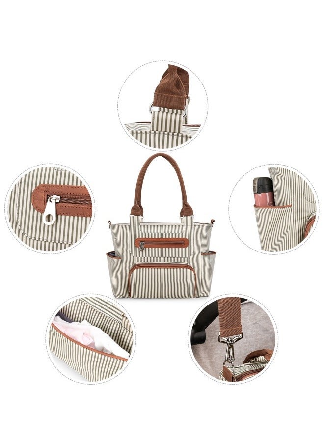 ABOUTBABY - Diaper Bag 6 pieces set nappy tote bag large capacity for baby mom dad Travel Bag Newborn Nappy Bag with Changing Pad - Image 1