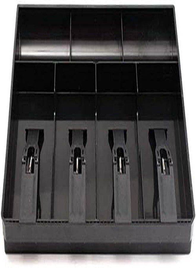 LAYZOO ABS Cash Tray, 4 Cash/Bills and 3 Coin Compartment Cash Drawer Safe Box | Black - Image 3