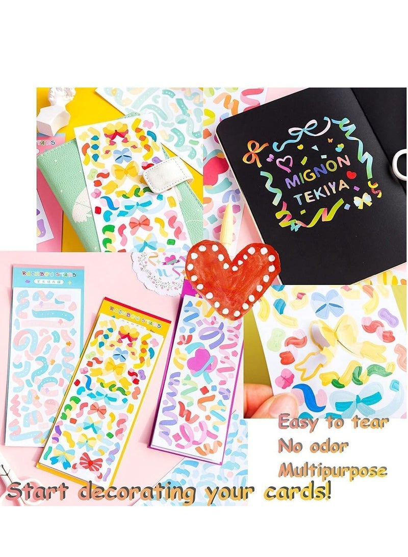 SYOSI One Hand Kpop Photocard Holder Book Binder Photo Card Holders Sleeves for Album Trading Cards Instax Mini Film Polaroid Camera with 9 Sheets Kawaii Korean Stickers  - Image 3
