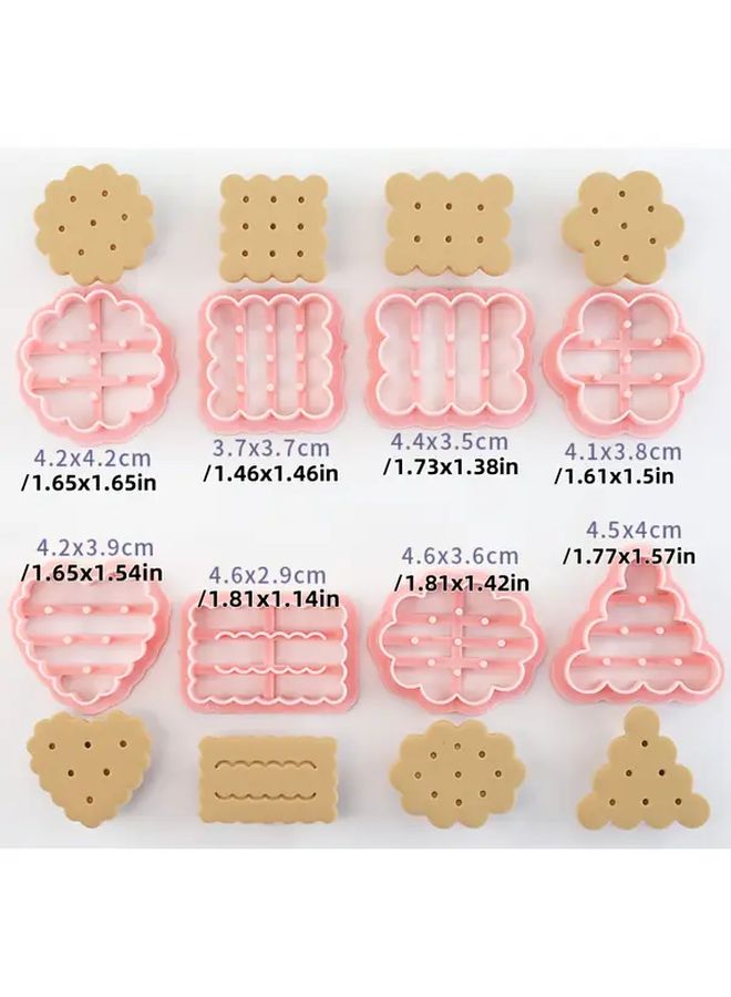 Vintage Set Of 8 Wave Dot Cookie Cutters Lace And Polka Dot Baking Tools Fondant Cutting - Image 3