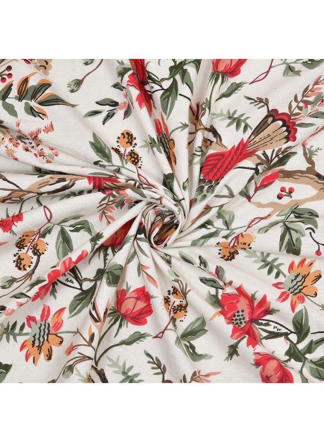 Amigos® 100% Cotton Curtains for Door Bedroom, Living Room, Home Décor Fashion Printed Set of 2 Curtains with Stainless Steel Rings (Red Bird, Door-7feet) - Image 3