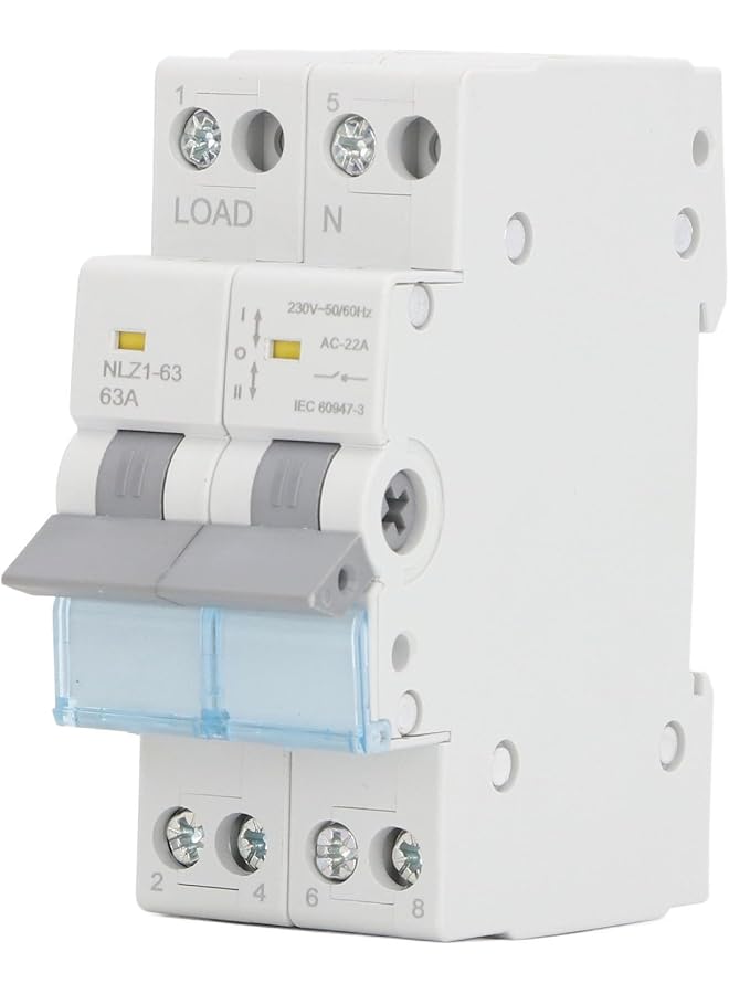 PROMASS promass 230VAC 63A Dual Power Manual Transfer Switch, Side Interlock, Overload and Short Circuit, Silver Contacts, Automatic Transfer Switch for RV, Home, Generator  - Image 1