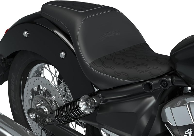Indian Motorcycle مقعد السائق والراكب لدراجة انديان موتورسايكل سينديكيت لنماذج سكاوت - مقعد فينيل أسود مقاوم للماء قابل للفصل 2-أب - Image 3