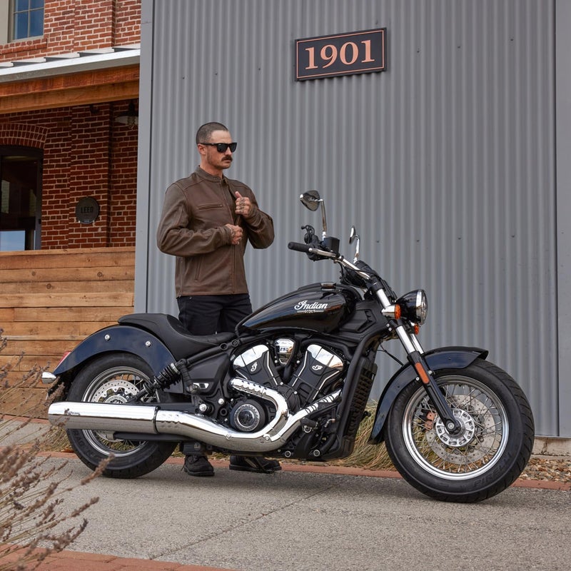 Indian Motorcycle مقعد السائق والراكب لدراجة انديان موتورسايكل سينديكيت لنماذج سكاوت - مقعد فينيل أسود مقاوم للماء قابل للفصل 2-أب - Image 2