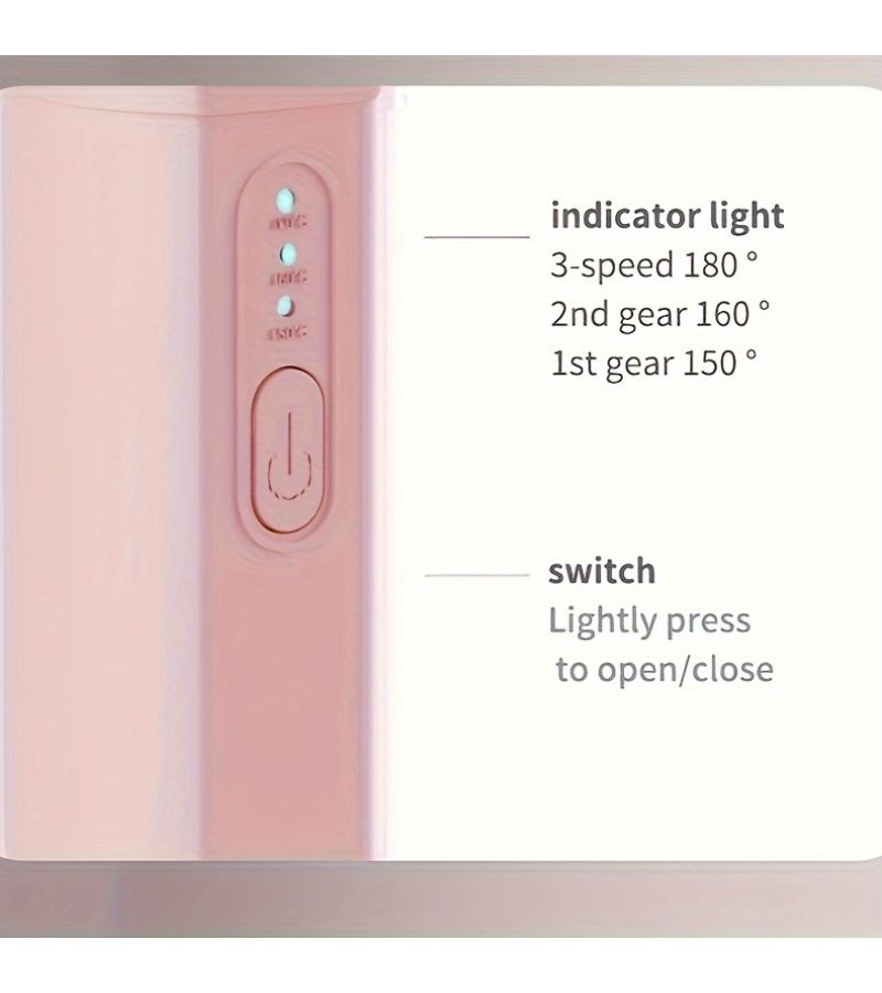 Pink Portable USB Rechargeable Hair Straightening Brush Comb Dual Straight Curl Function Negative Ion Technology Anti Scald Protection Wet Dry Use 18650 Lithium Battery Compact Travel Friendly Design For Home Travel Outdoor Ideal Gift - Image 5