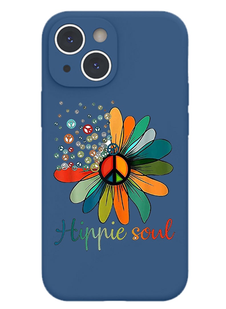 Theodor Protective Slim Fit Case Liquid Silicone Cover with Full Body Protection Anti-Scratch Shockproof Case For iPhone 13 Blue  - Hire jeep dont care papa black copy - Image 1