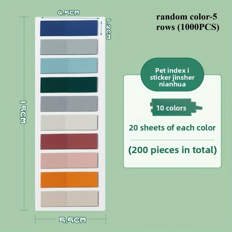 5 Rows 1000pcs Love Themed Translucent Morandi Sticky Notes For Students Index Stickers With Question Marks And Adorable Classification Stickers - Image 4