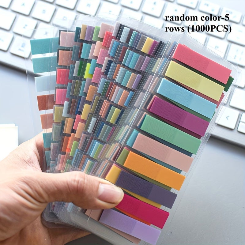 5 Rows 1000pcs Love Themed Translucent Morandi Sticky Notes For Students Index Stickers With Question Marks And Adorable Classification Stickers - Image 2