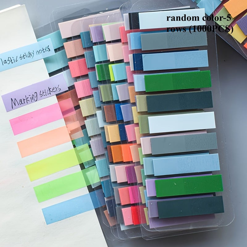 5 Rows 1000pcs Love Themed Translucent Morandi Sticky Notes For Students Index Stickers With Question Marks And Adorable Classification Stickers - Image 5