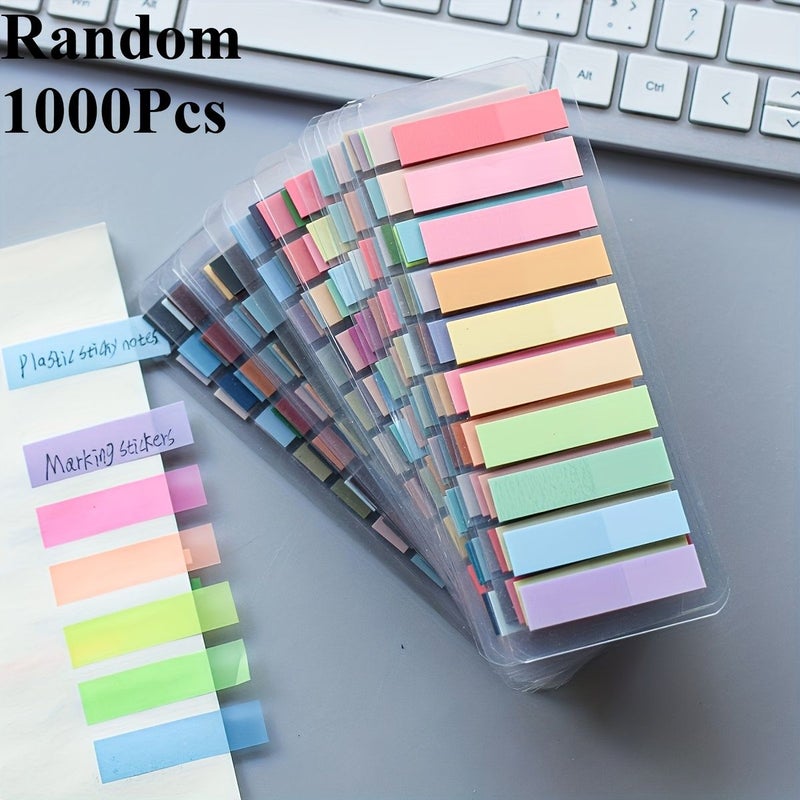 5 Rows 1000pcs Love Themed Translucent Morandi Sticky Notes For Students Index Stickers With Question Marks And Adorable Classification Stickers - Image 1