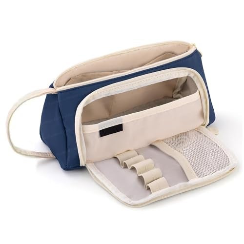 FunBlast Pouch for Girls - Multipurpose Zipper Pouches for Kids & Adults, Stationary Organizer Bag, Makeup Pouch, Cosmetic, Toiletry Bag, Water Resistance Pouch for Travel Accessories (Navy Blue) - Image 1