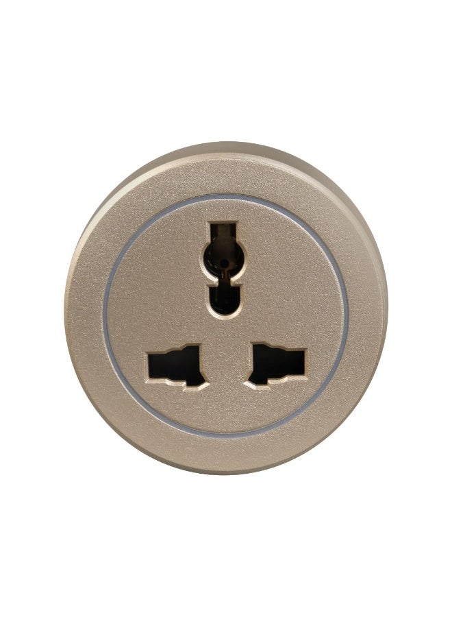 Sanshe sharm Magnetic track English socket, champagne color, illuminated, 16 amps, handles up to 3600 watts, fits on a magnetic strip, with a 10-year warranty. - Image 1
