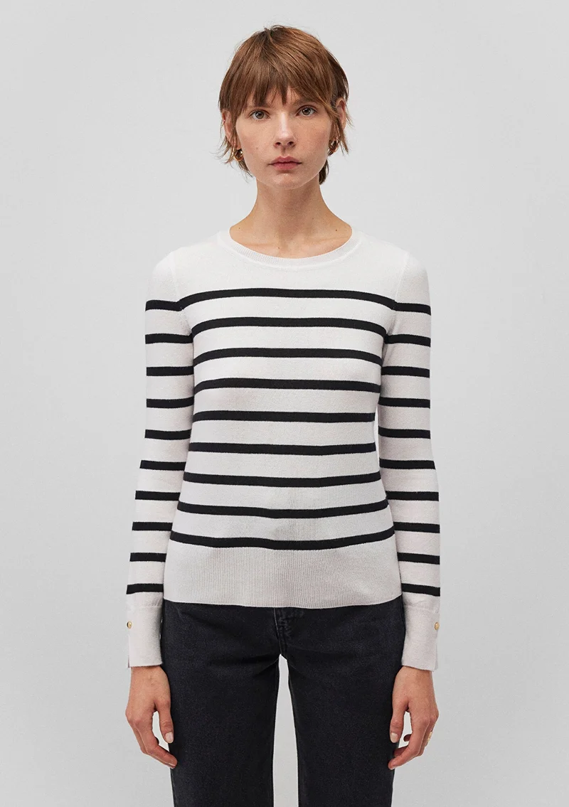 MAVI Black Striped Crewneck Sweater