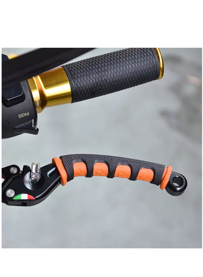 زوج من أغطية مقبض فرامل الدراجة النارية المطاطية الصديقة للبيئة باللون البرتقالي - Image 2