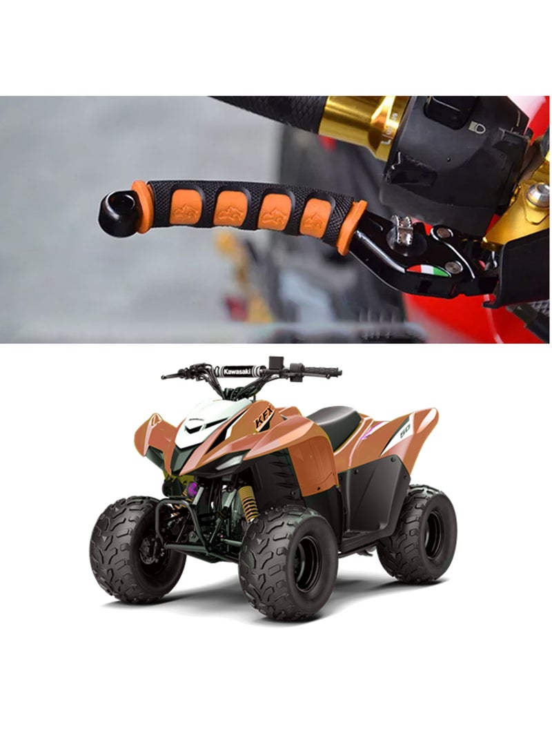 زوج من أغطية مقبض فرامل الدراجة النارية المطاطية الصديقة للبيئة باللون البرتقالي - Image 4