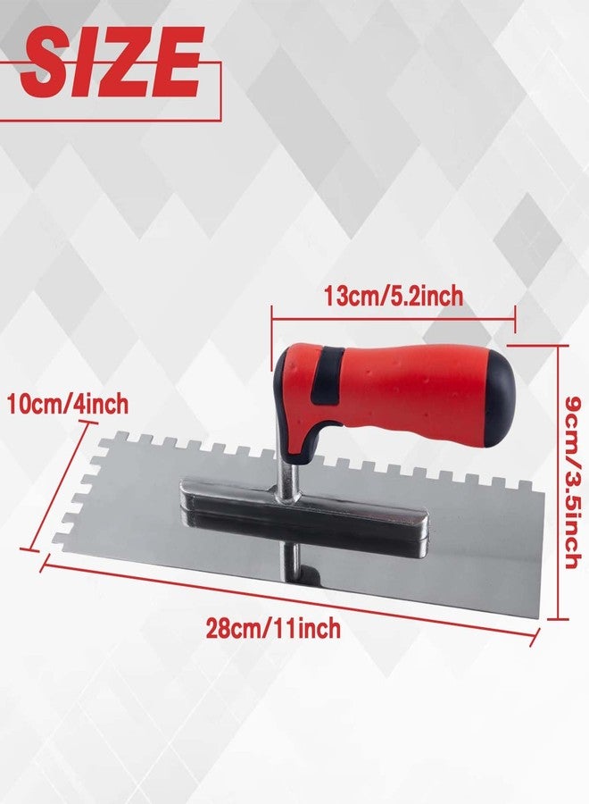 مجموعة أدوات بلاط LEONTOOL المكونة من 3 قطع من الفولاذ المقاوم للصدأ ذات الشق المربع (حجم الشق: 5/32 بوصة و5/16 بوصة و1/2 بوصة) مجموعة أدوات يدوية للبناء لتركيب الأسمنت والخرسانة والبلاط والأرضيات - Image 3