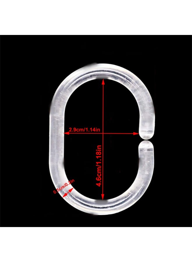 خطافات ستارة الدش C شكل حلقات ستارة دش للحمام دش رود ستائر نافذة شماعات (لون شفاف، 24 عبوة) - Image 5