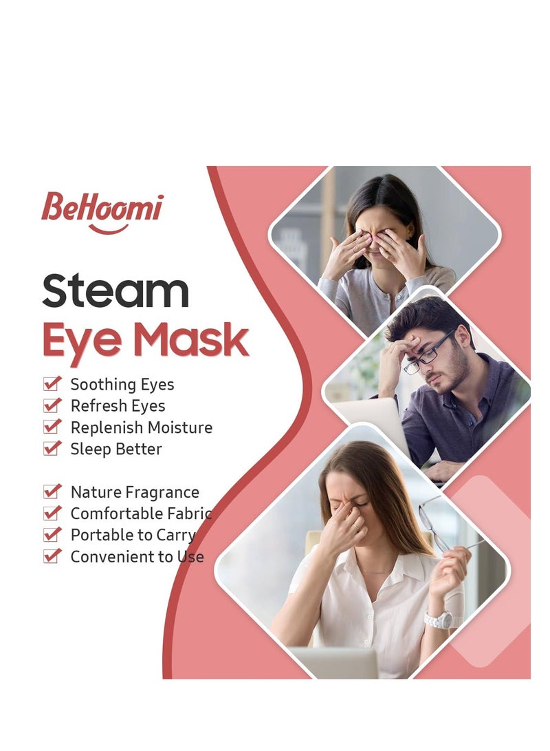BeHoomi 20 Packs Steam Eye Mask, Heated Eye Mask Warm Compress for Eyes, Disposable Self Heating Eye Mask for Sleep, Spa, Travel Essentials & Relaxation Gifts for Women, Stocking Stuffers (Rose)  - Image 5
