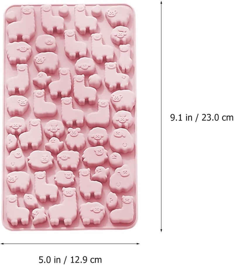 Alpaca-shaped Silicone Candy Mold and Chocolate Baking Mold Set, 2pcs Blue and Pink, Food-grade Flexible Silicone for Homemade Gummies and DIY Candy Making - Image 2