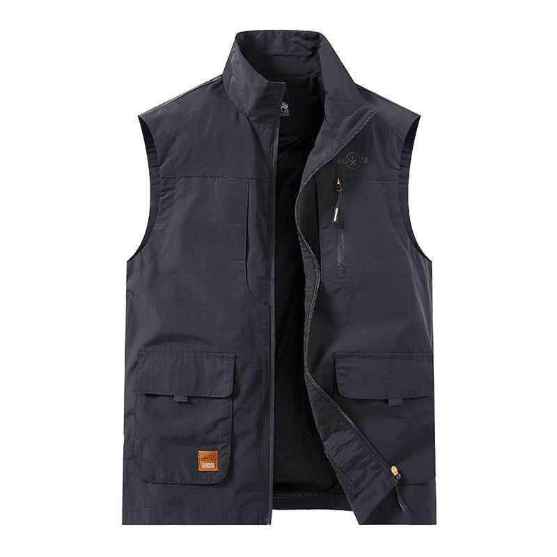 Men'S Outdoor Pography Vest Multi-Pocket Plus Size Loose Waistcoat Waistcoat Tide In - Image 1