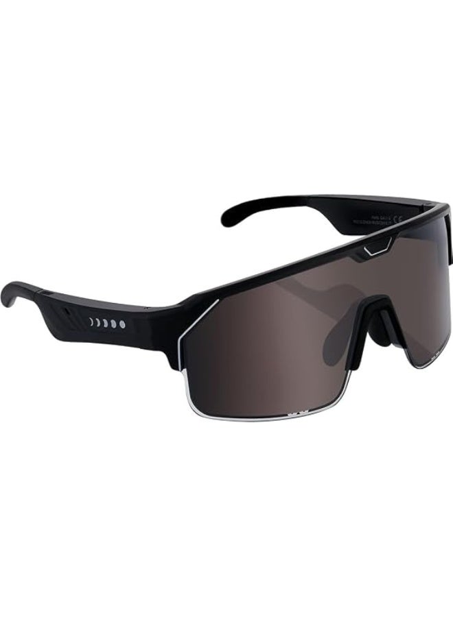 تشاميلو Music Shield Smart Audio Sunglasses – Matte Black Frame, Smoke Lenses | Open-Ear Bluetooth Glasses for Men & Women with Electronic Tint Control, Sweat Proof, Sports Eyewear, 100% UV Protection - Image 1