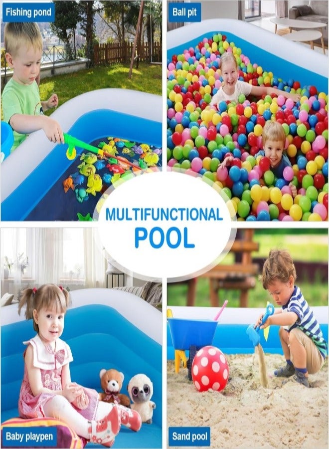 RATSAW Inflatable Swimming Pool for Kids and Adults 180 x 130 x 56cm Thickened Blow Up Family Swimming Kiddie Pool for Garden Backyard Family Summer Water Part - Image 4